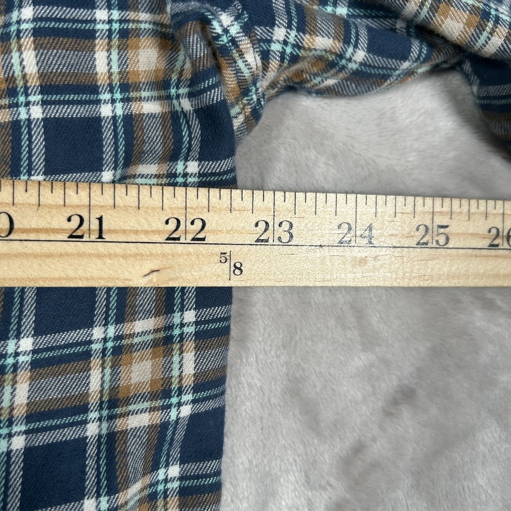 Patagonia Fjord Flannel Shirt Mens L Plaid Brown Blue Long Sleeve Organic 42410 - Picture 14 of 16